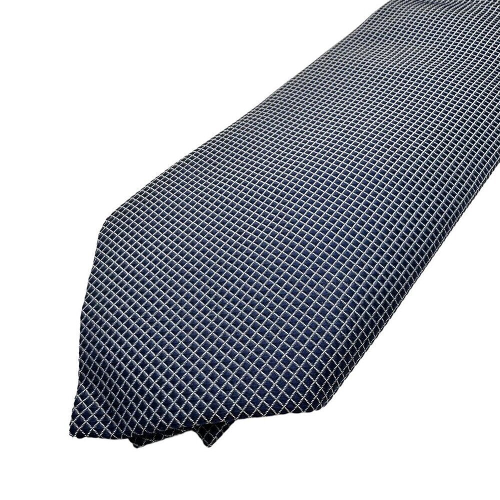 Hermés Paris Men's Classic Black Checked Tie 100% Silk - Picture 3 of 8